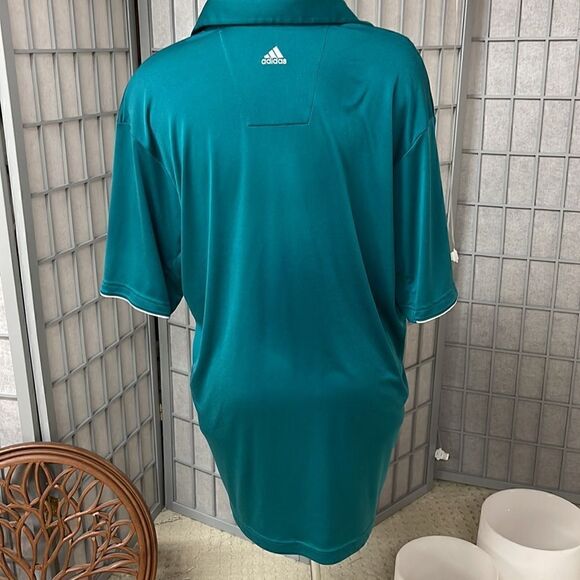 Adidas ClimaCool Performance Polo, Green/Dark Slate, Men’s Large. - Picture 2 of 5